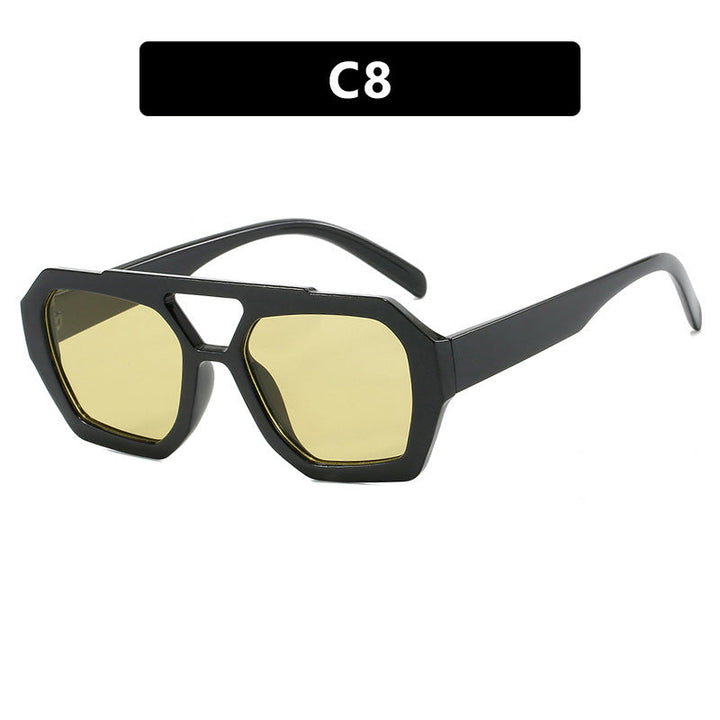 Dame geometrisk solbrille laget av robust plast med polarisert glass Luvikno
