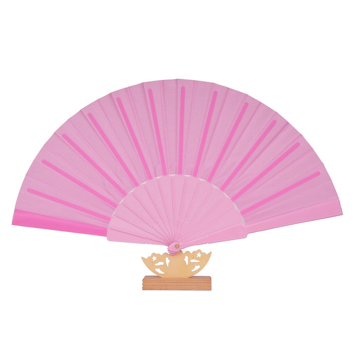 Dame kunstnerisk vifte med filigran trehåndtak Luvikno