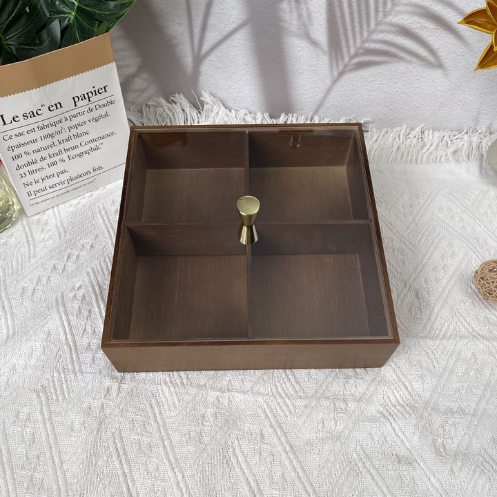 Dame rund serveringskurv med fire rom Luvikno