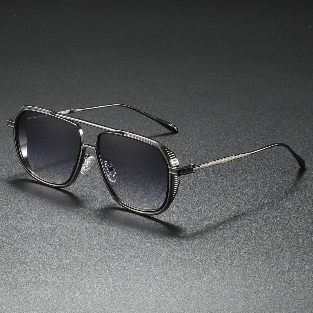 Dame Elegant solbrille med kantet metallramme Luvikno