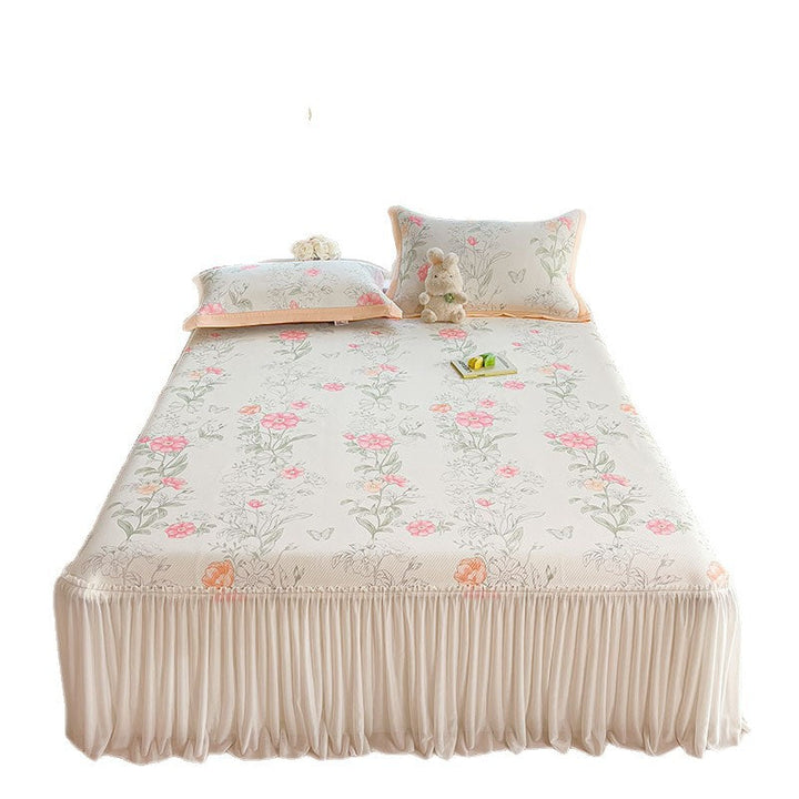 Dame Elegant og dekorativ sengeteppe-sett med lyst blomsterdesign Luvikno