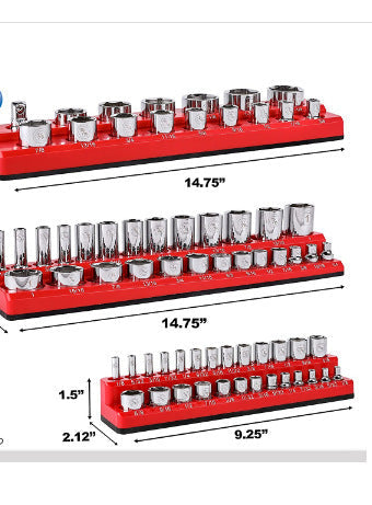 Heavy-Duty Magnetisk Socket Organizer Luvikno