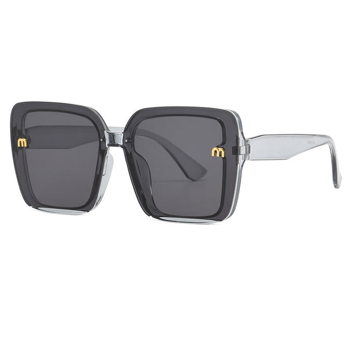 Dame oversized kvadratisk solbrille med elegant ramme Luvikno