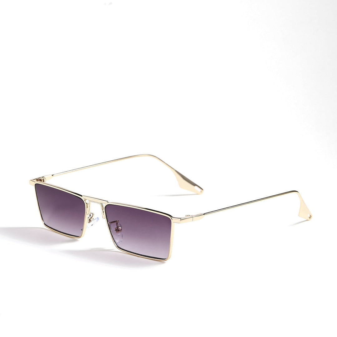 Dame elegant geometrisk solbrille med stilig metallramme Luvikno