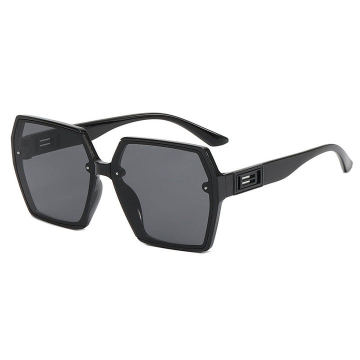 Damer Geometrisk Oversized Solbrille med moderne ramme Luvikno