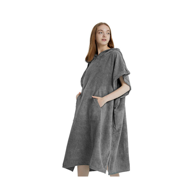 Dame hetteponcho av myk mikrofiberstoff Luvikno