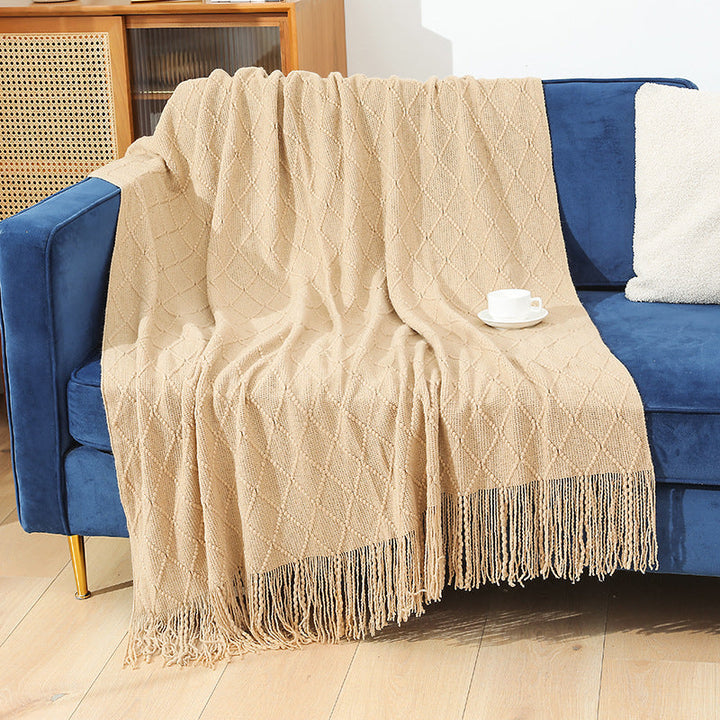 Damer cozy strikket teppe Luvikno
