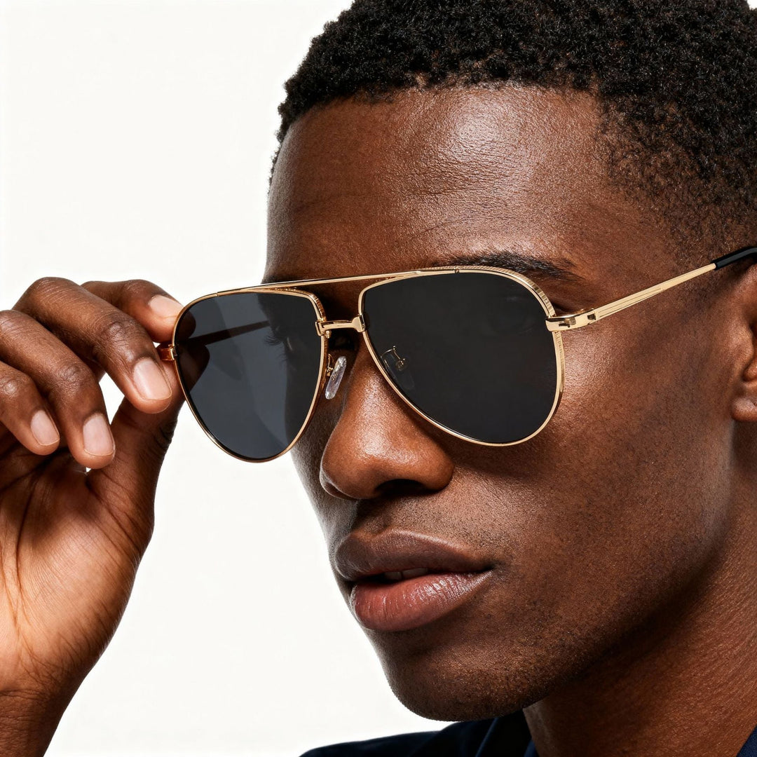 Dame modische Aviator-solbrille med elegant metallramme og UV400-beskyttelse Luvikno
