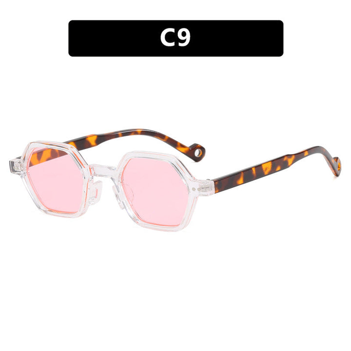 Dame heksagonal solbrille i moderne design med beskyttende linser Luvikno