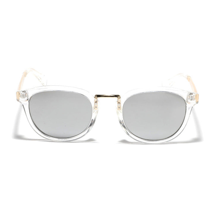 Dame trendy solbriller med fargerike, speilende linser og elegant ramme Luvikno