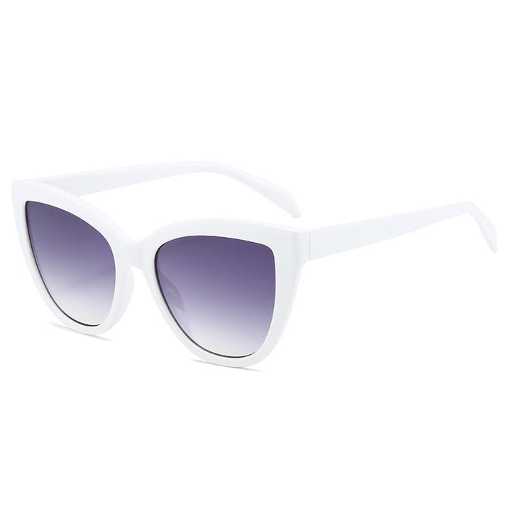 Dame Cat-Eye solbriller med transparent ramme og UV-beskyttelse Luvikno