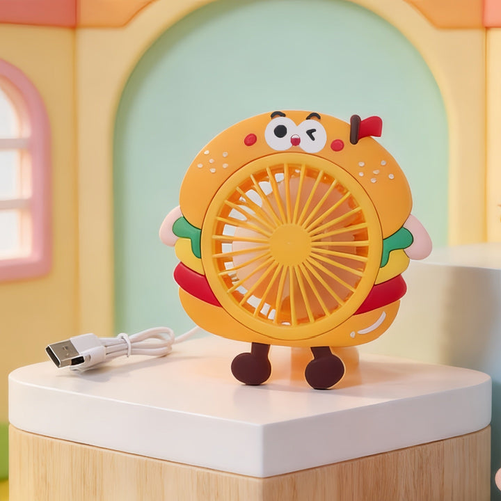 Dame Portable USB Håndvifte i Morsom Fries Design Luvikno