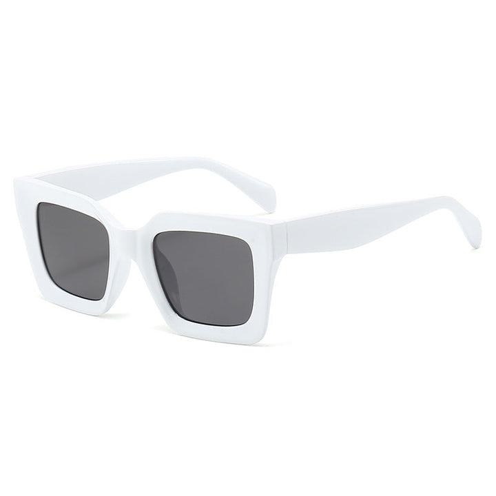 Dame trendy kvadratiske solbriller med trendy ramme og beskyttende UV-filter Luvikno