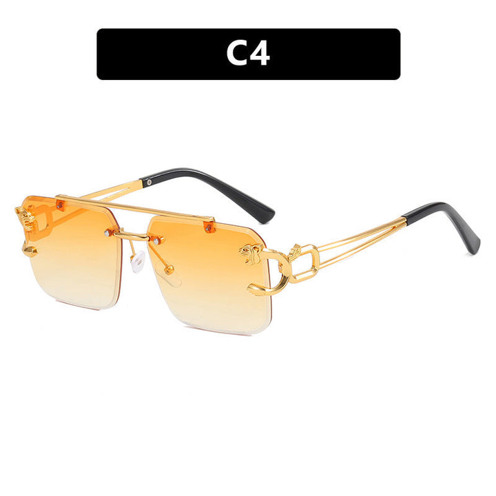 Dame kvadratisk solbrille med elegante dekorative detaljer Luvikno