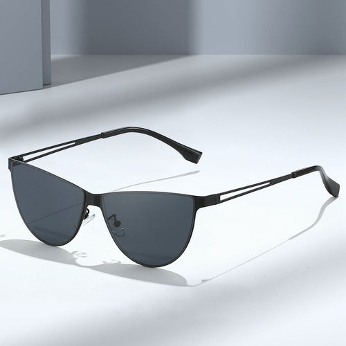 Damer Modische Cat-Eye solbriller med elegant metallramme Luvikno