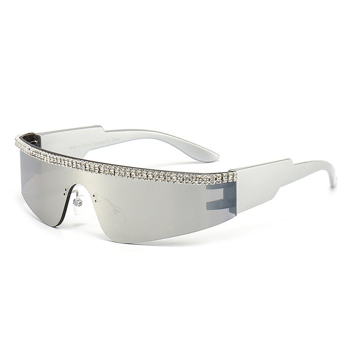 Dame Mode Glamour-solbriller med ramme dekorert med strass Luvikno