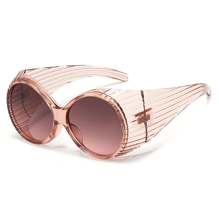Dame Oversized Cat-Eye Solbriller med stilig, strukturert ramme Luvikno