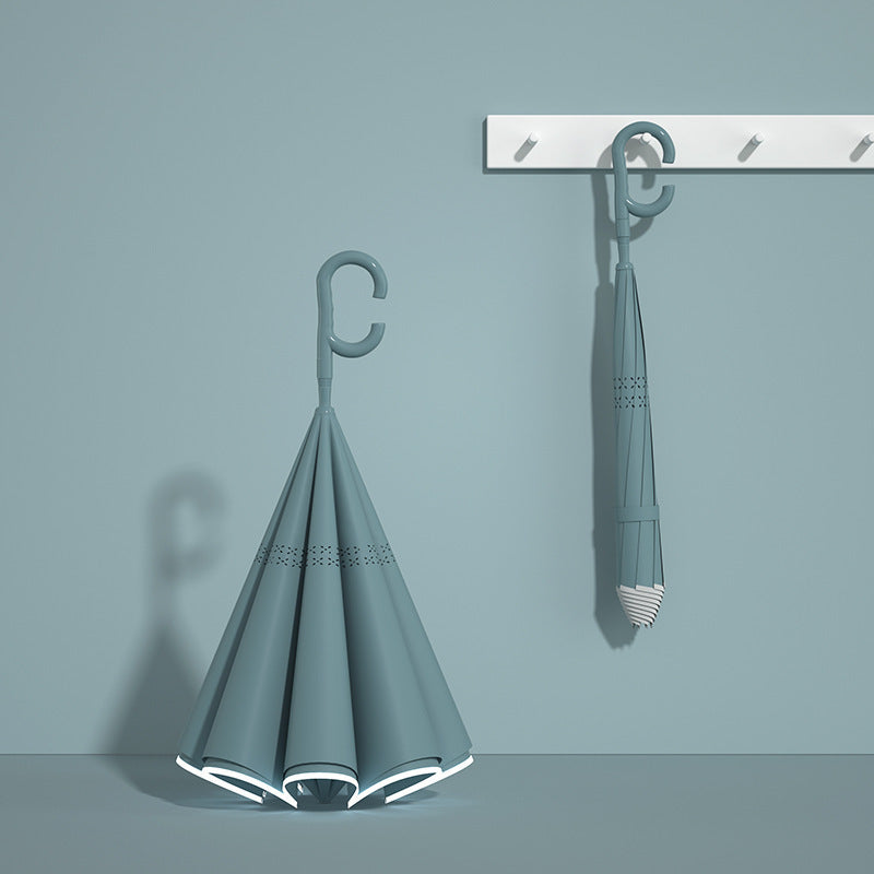 Dame automatisk sammenleggbare paraply med ergonomisk design og sterke vindmotstands elementer Luvikno