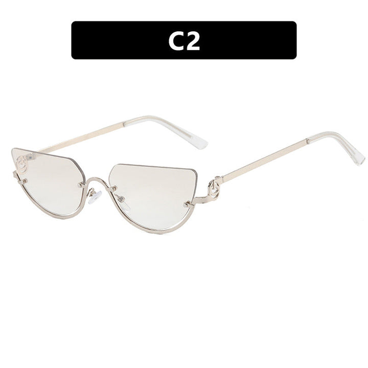 Dame Cat-Eye solbriller med gullfarget metallramme og UV-beskyttelse Luvikno