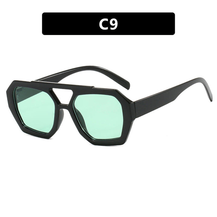 Dame geometrisk solbrille laget av robust plast med polarisert glass Luvikno