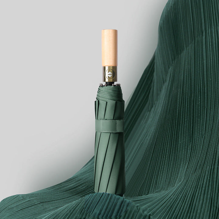 Damer elegant foldbare paraply med ergonomisk treskaft Luvikno
