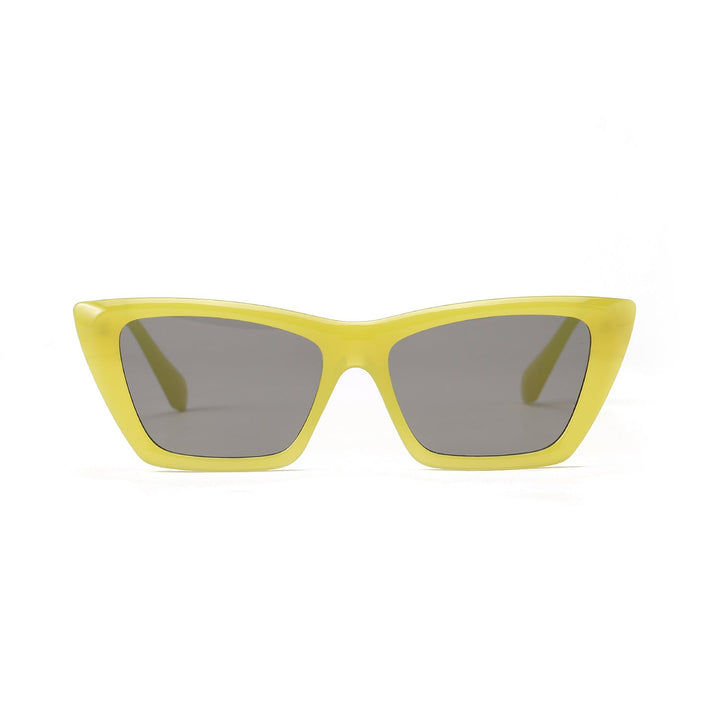 Dame geometrisk solbrille med stilfull plastinn ramme Luvikno