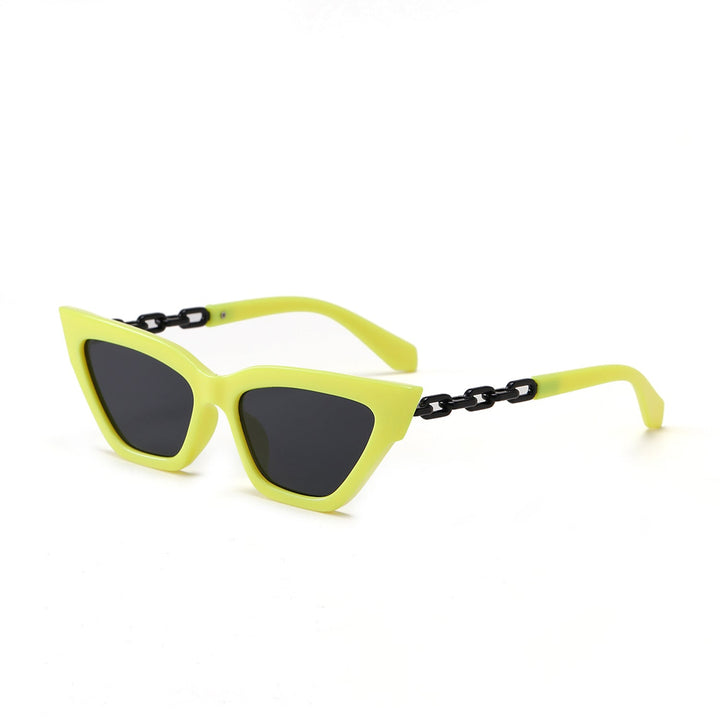 Dame Cat-Eye solbrille med luksuriøs kjettingramme Luvikno