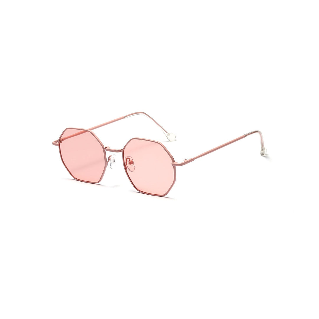 Dame oktagonal solbrille med elegante metallaksenter Luvikno