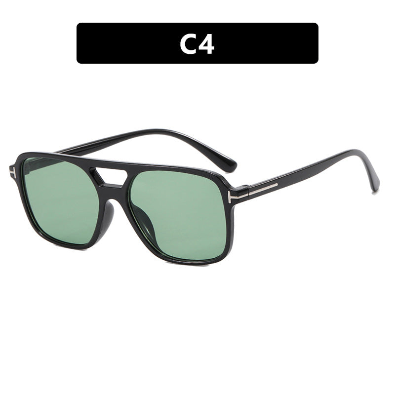 Dame elegant geometrisk solbrille med stilfull ramme Luvikno