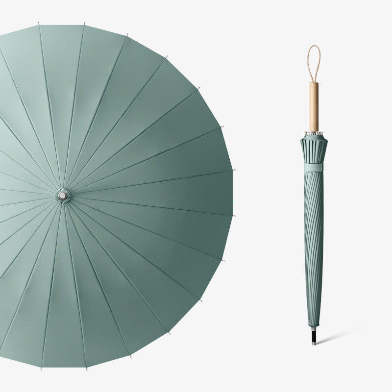 Dame elegant faltparaply med ergonomisk treratt og vindmotstandsdyktig konstruksjon Luvikno