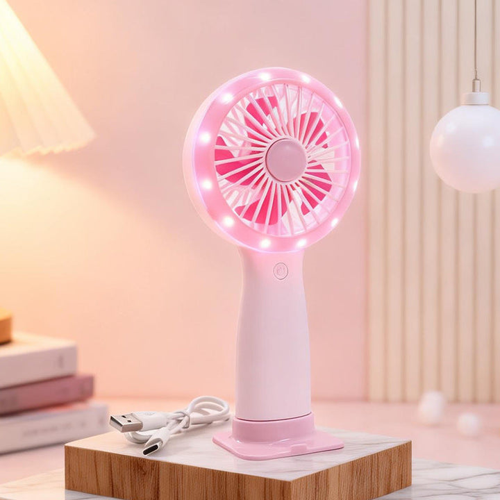 Damehåndvifte med LED-belysning Luvikno