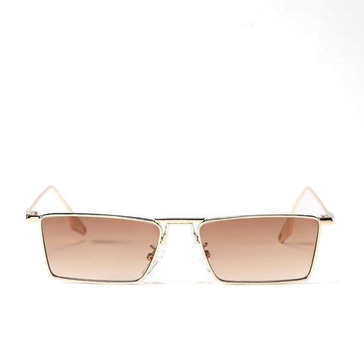 Dame elegant geometrisk solbrille med stilig metallramme Luvikno