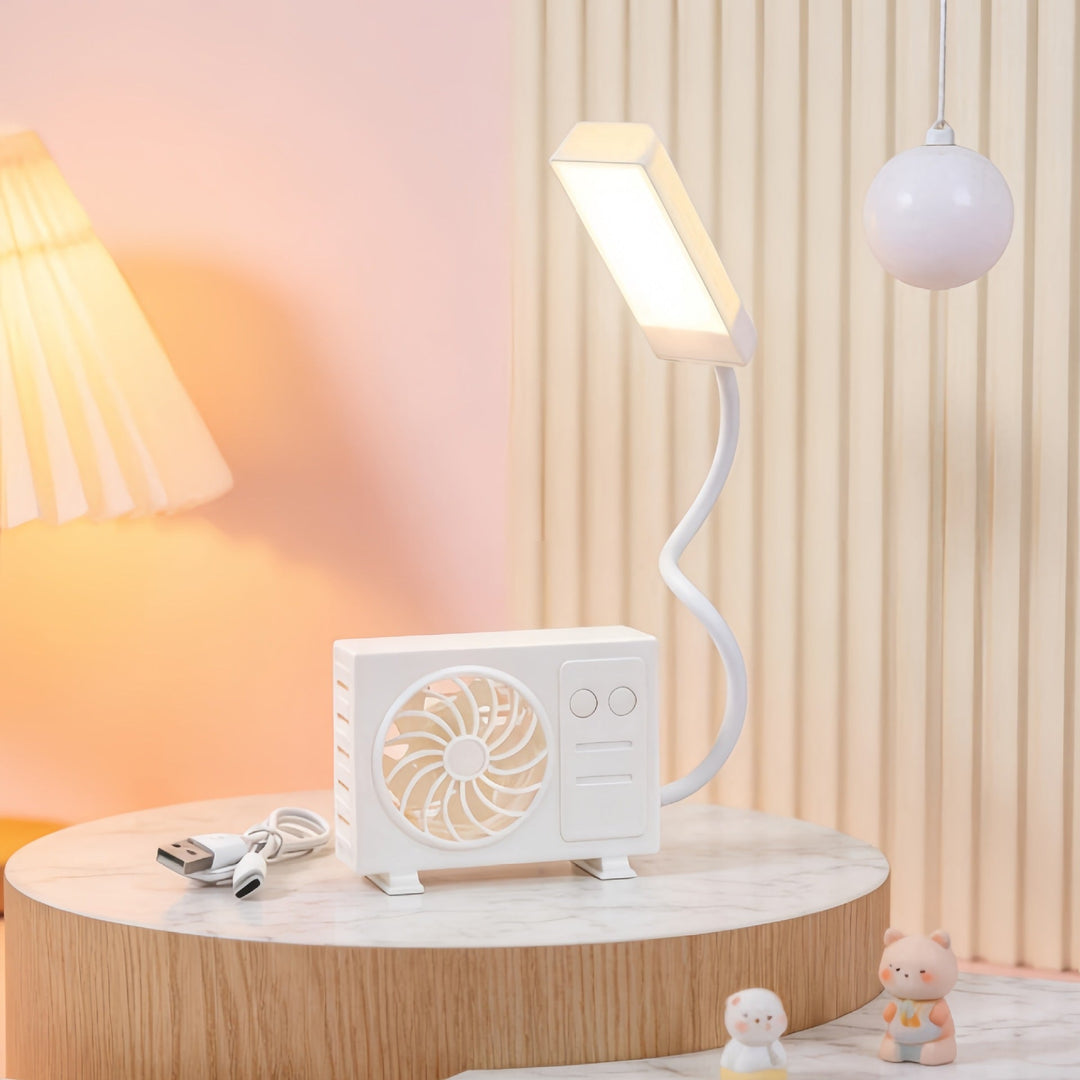 Dame bordlampe med integrert USB-vifte Luvikno