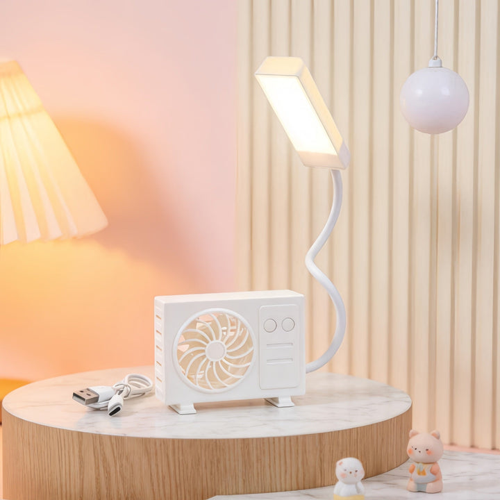Dame bordlampe med integrert USB-vifte Luvikno