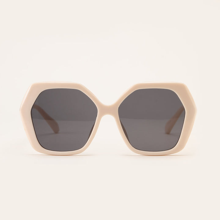 Dame geometrisk solbrille med iøynefallende design Luvikno