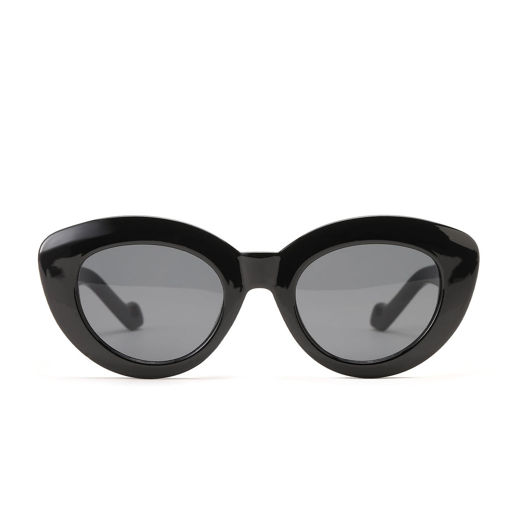 Dame Cat-Eye Solbriller med moderne plastikkinnet Luvikno