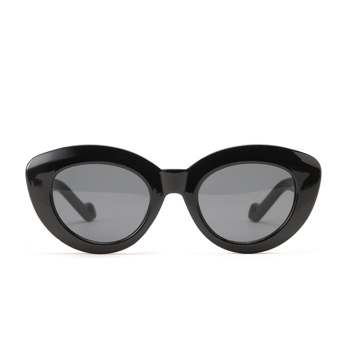 Dame Cat-Eye Solbriller med moderne plastikkinnet Luvikno