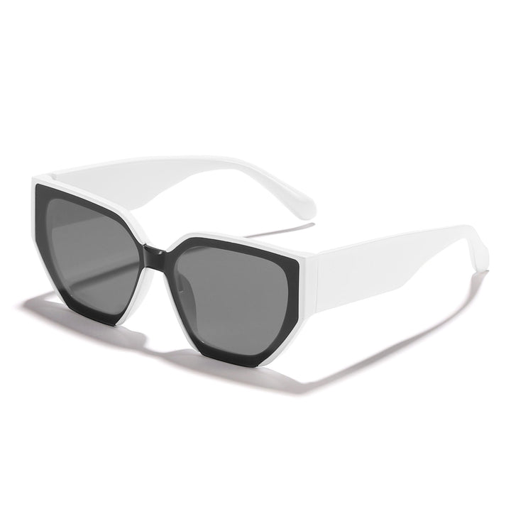 Dame trendy oversized solbriller med stilig hexagon-design Luvikno
