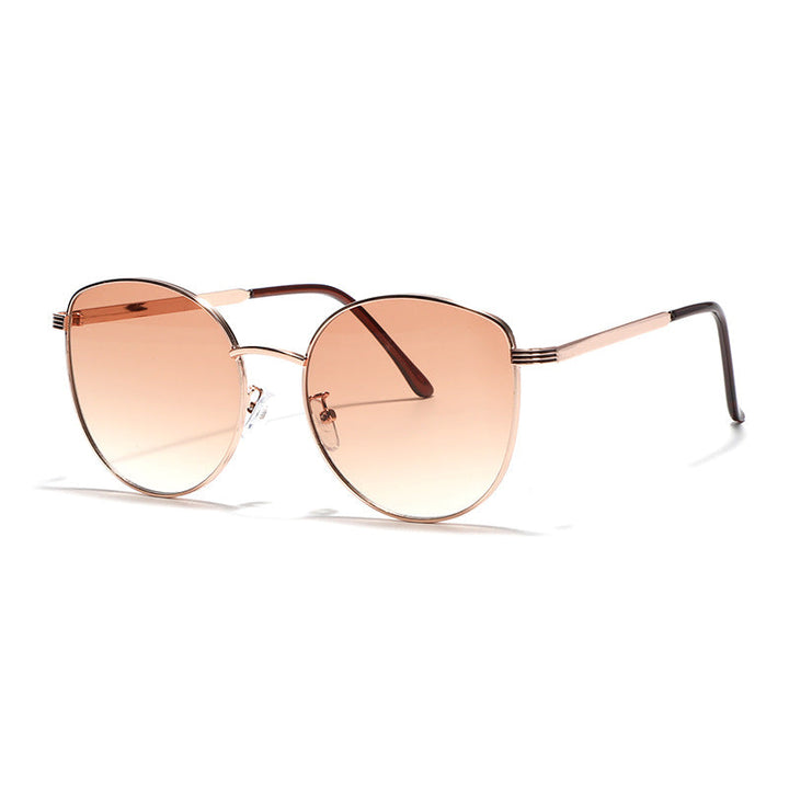 Dame geometrisk solbrille med smal metallramme Luvikno
