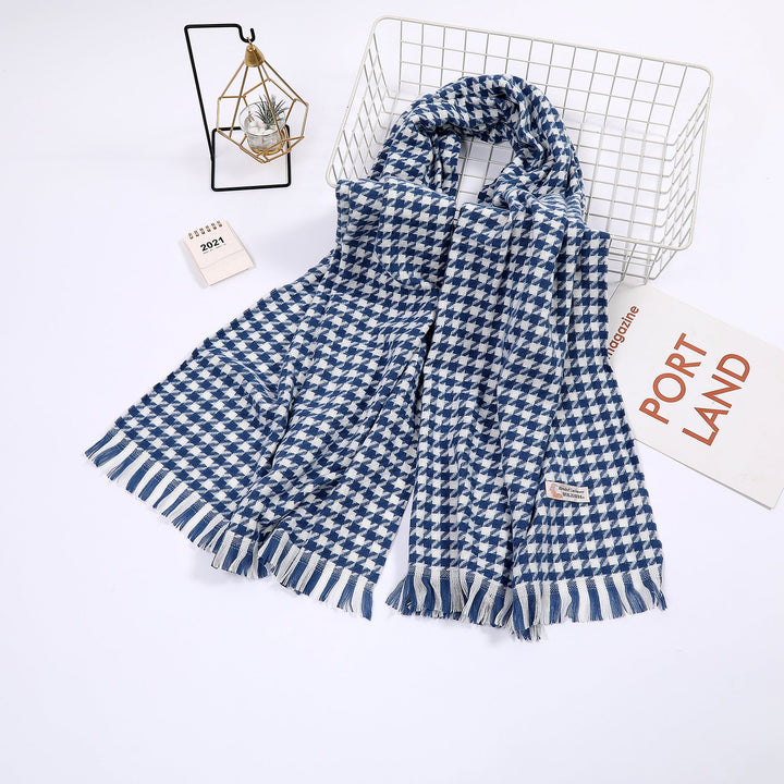 Dame elegant skjerf med houndstooth mønster Luvikno