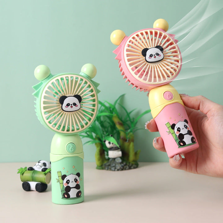 Unisex nan tragbar håndvifte barnevennlig med panda-motiv og myke silikonører Luvikno