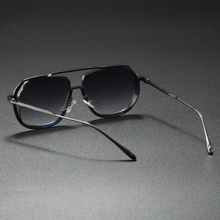 Dame Elegant solbrille med kantet metallramme Luvikno