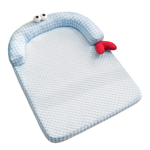 Unisex nan ergonomisk baby-liggmatte med polstret hodekant og vaskbart trekk Luvikno