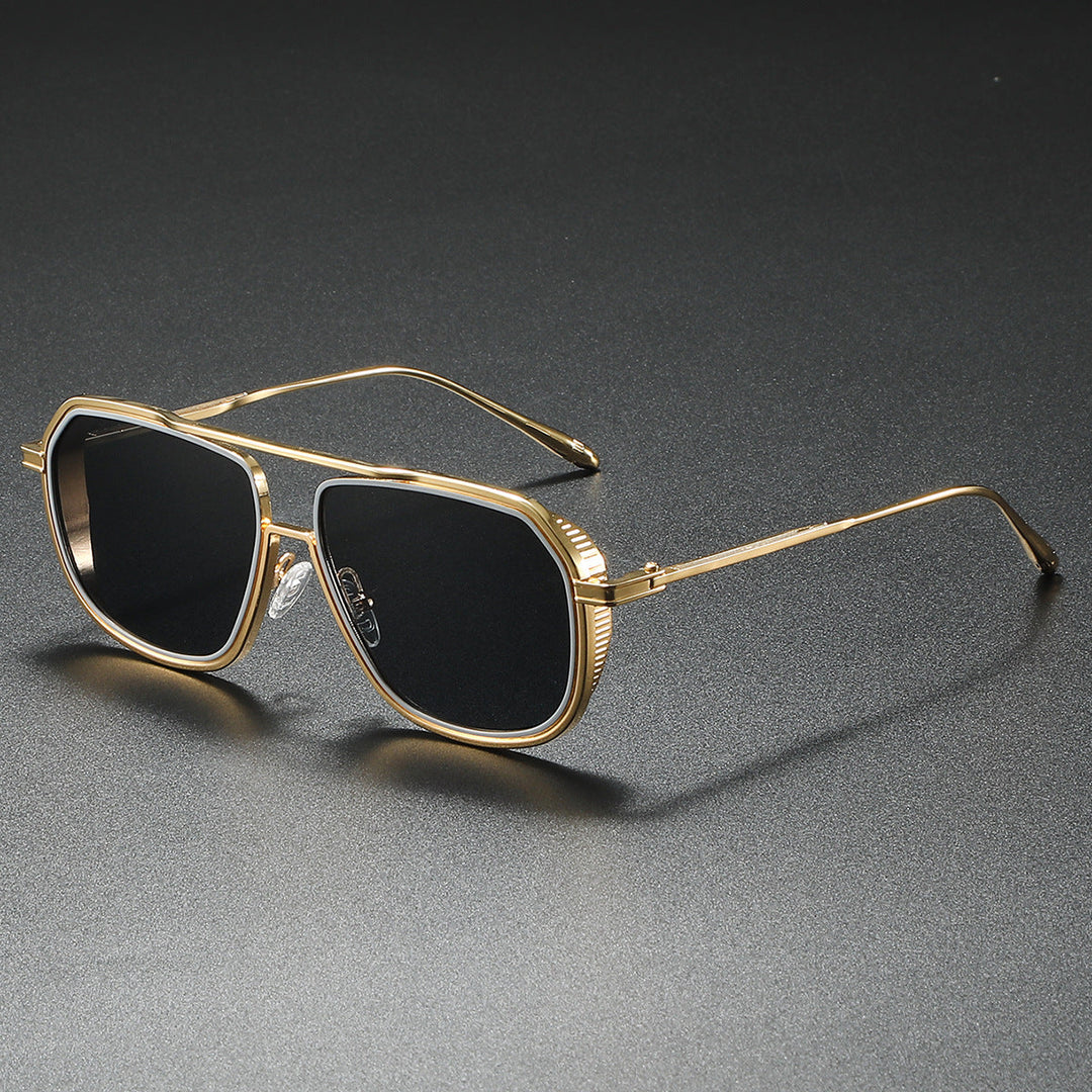 Dame Elegant solbrille med kantet metallramme Luvikno