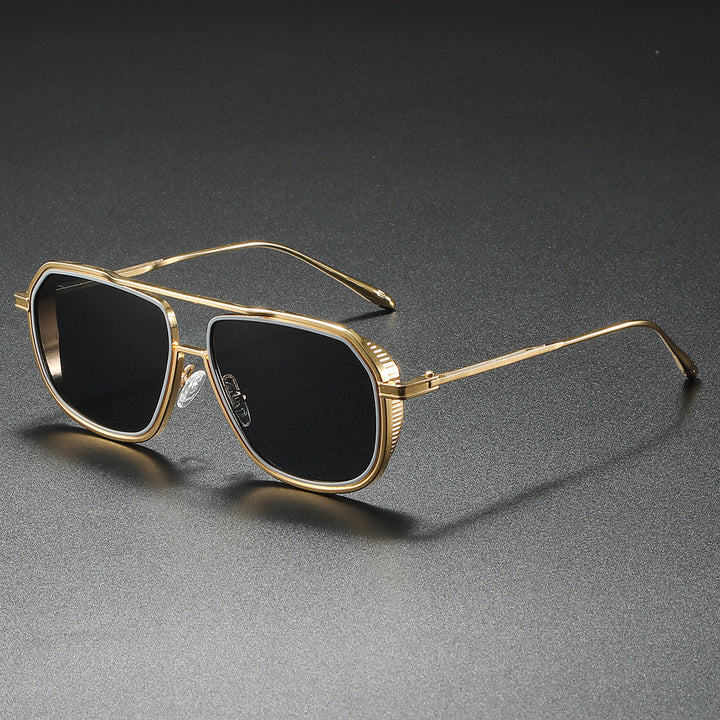 Dame Elegant solbrille med kantet metallramme Luvikno