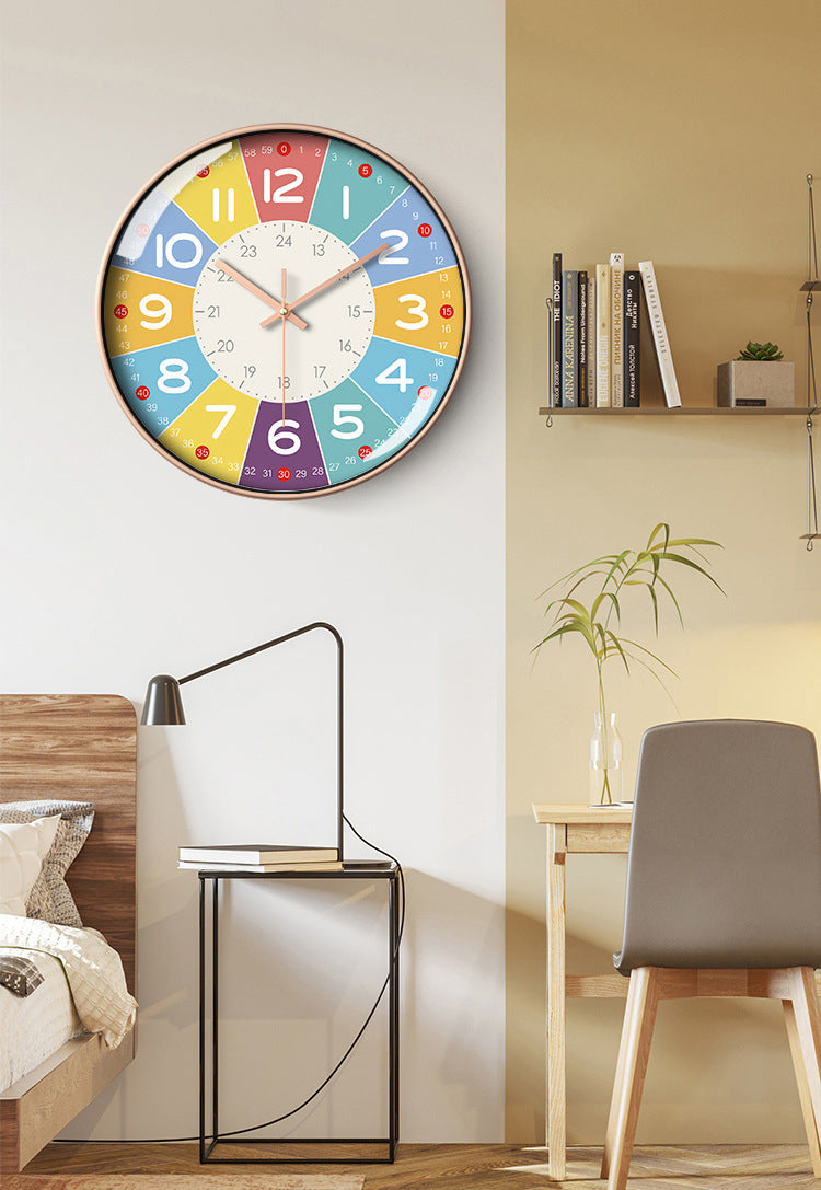 Color time Silent Kids' Clock – Silent Wall Clock with Educational Design | Luvikno