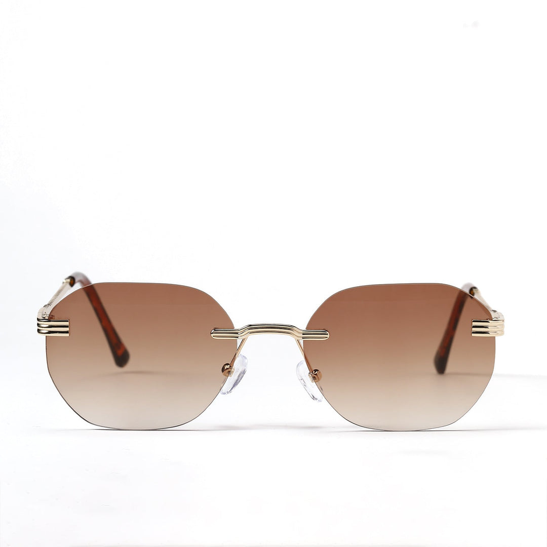 Dame geometrisk solbrille med elegant metallramme Luvikno