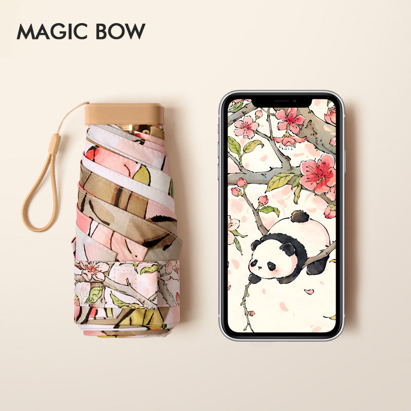 Dame floral sammenleggbare paraply Luvikno