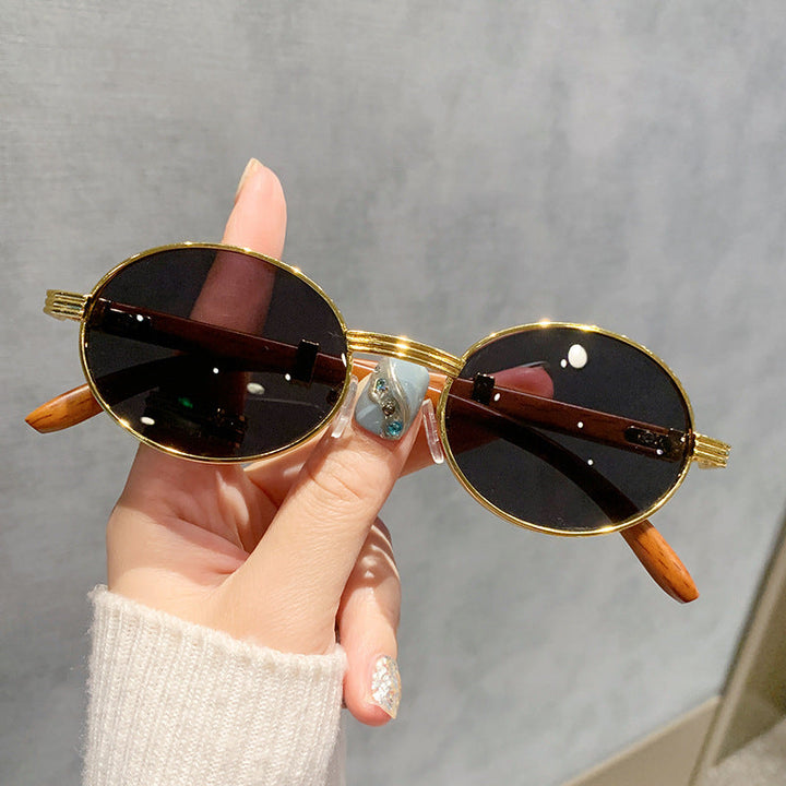 Dame Vintage-stil solbrille med tre innerramme Luvikno