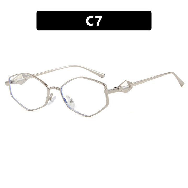 Dame geometrisk solbrille med beskyttende UV-filter og high-end metallramme Luvikno